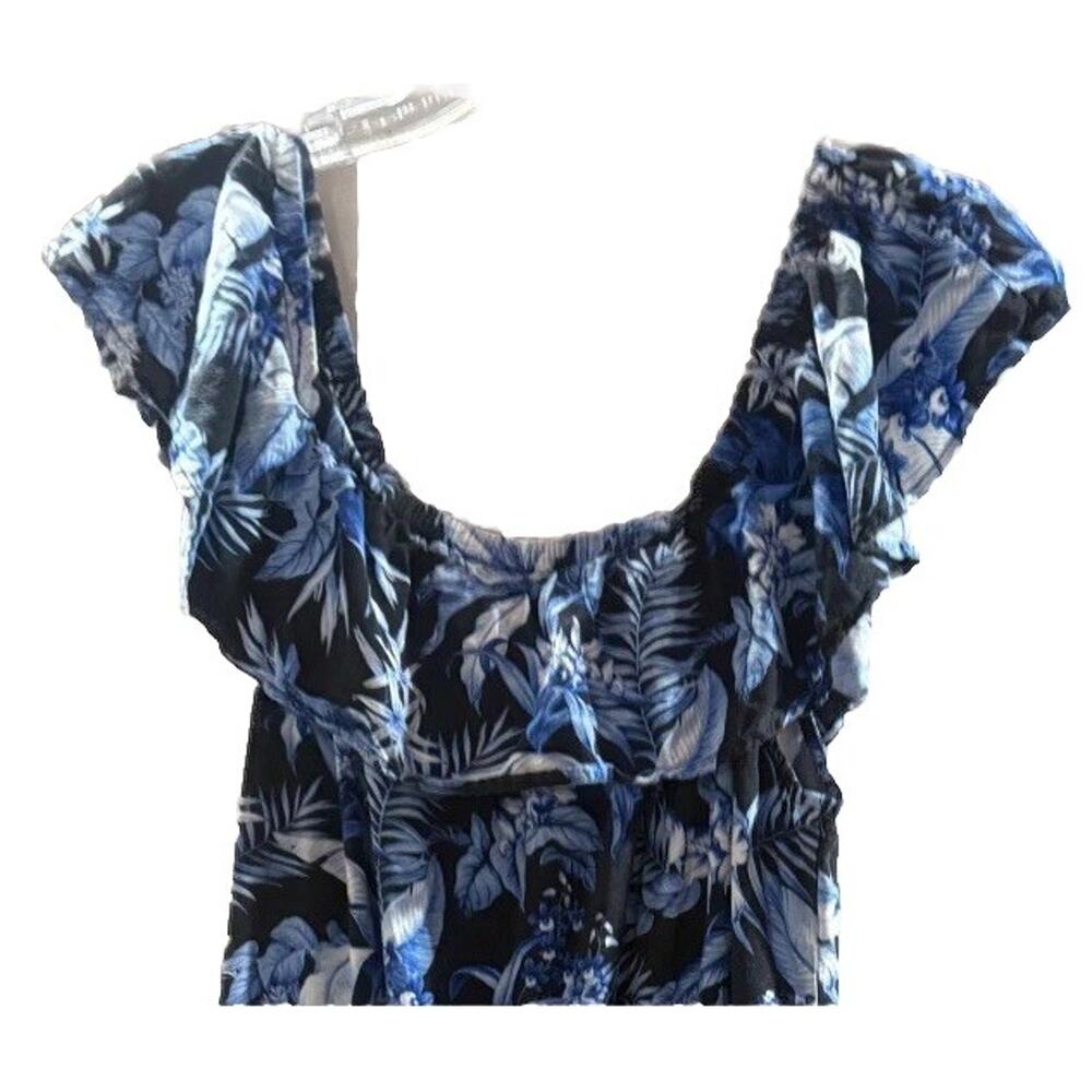 Tommy Bahama Jumpsuit Womens Medium Multi Indigo Garden Floral Off The Shoulder - Picture 5 of 5